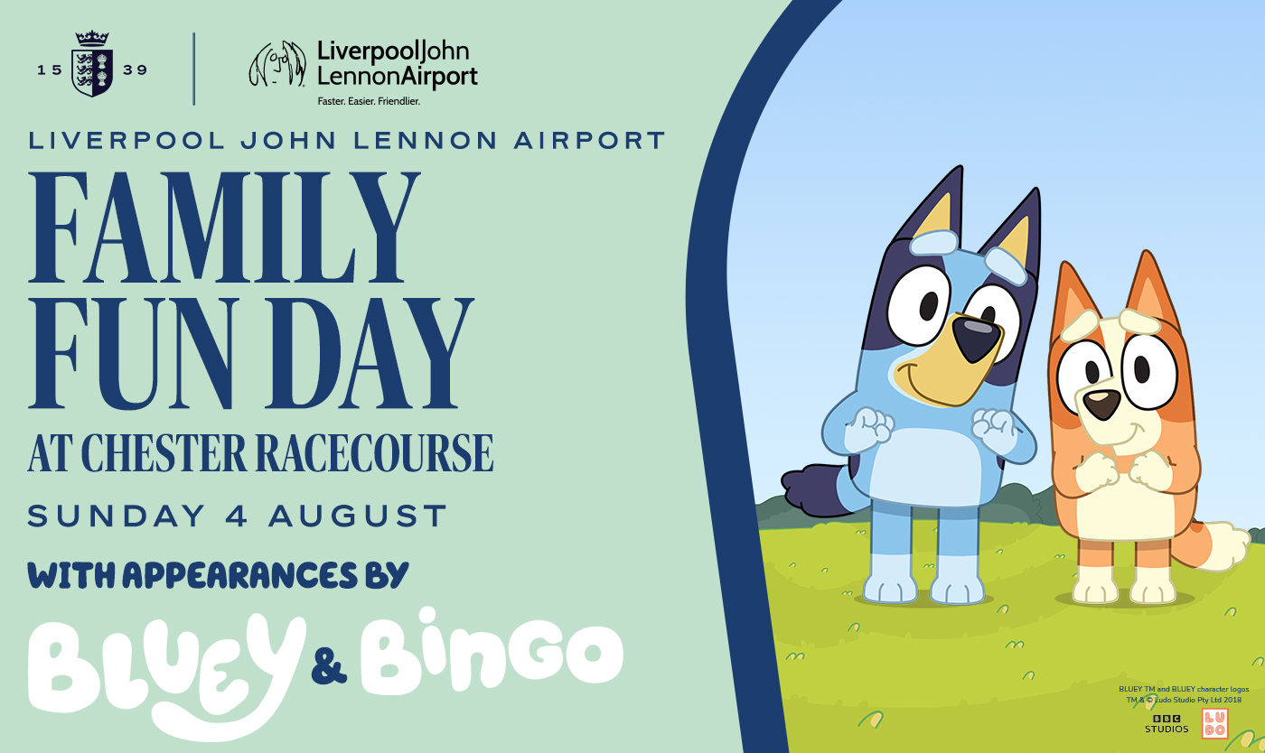Bluey & Bingo Coming to Chester Racecourse for Liverpool John Lennon Airport Family Fun Day thumbnail image