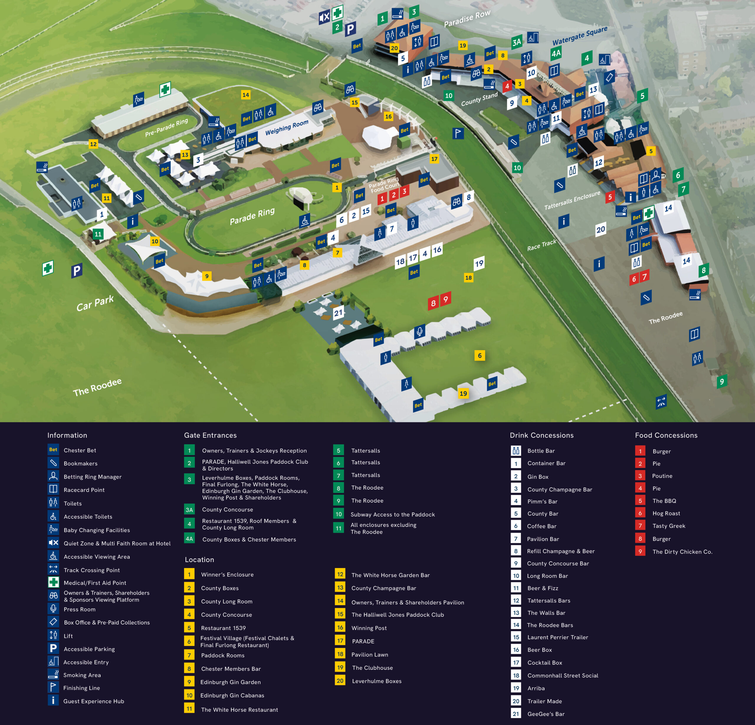 Chester Racecourse map 2024